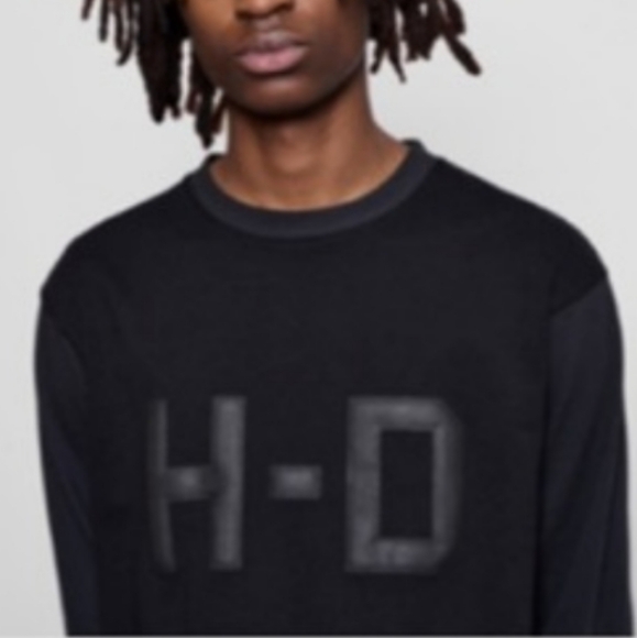 🆕️ Harley Davidson H-D Two Toned Ringer Long Sleeve Tee in Jet Black - Picture 2 of 13